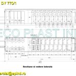 Conexiuni M.T. in container pentru statii de transformare, sistem de bara simpla cu 14 celule de linie DY 770/1